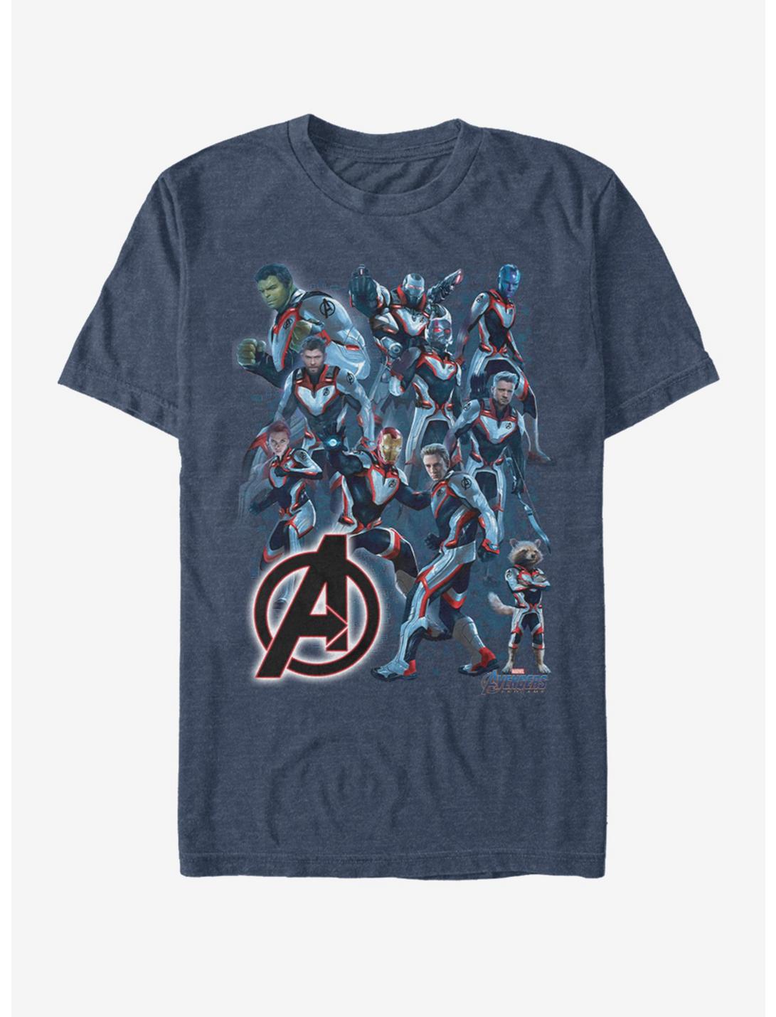 Marvel Avengers: Endgame Suit Group T-Shirt - BLUE | Hot Topic