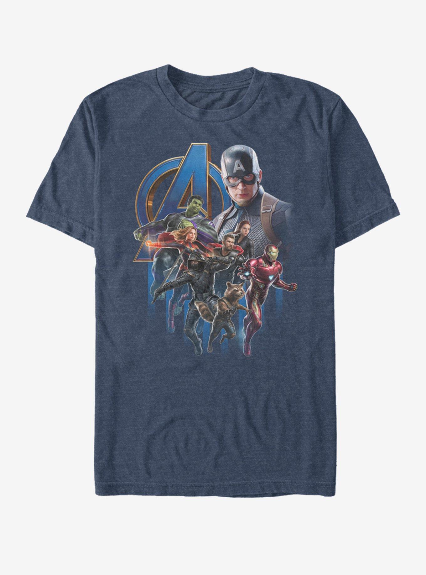 Marvel Avengers: Endgame Avengers Group Poster T-Shirt, NAVY HTR, hi-res