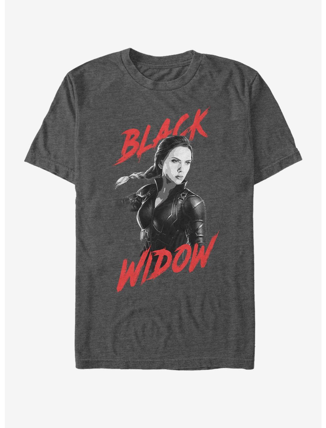 Marvel Avengers: Endgame High Contrast Widow T-Shirt, CHAR HTR, hi-res