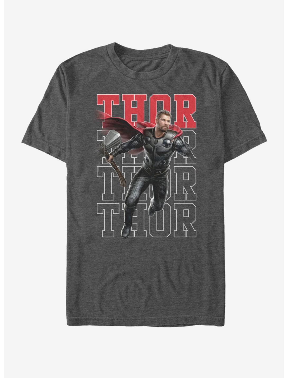 Marvel Avengers: Endgame Heroic Shot Thor T-Shirt, CHAR HTR, hi-res