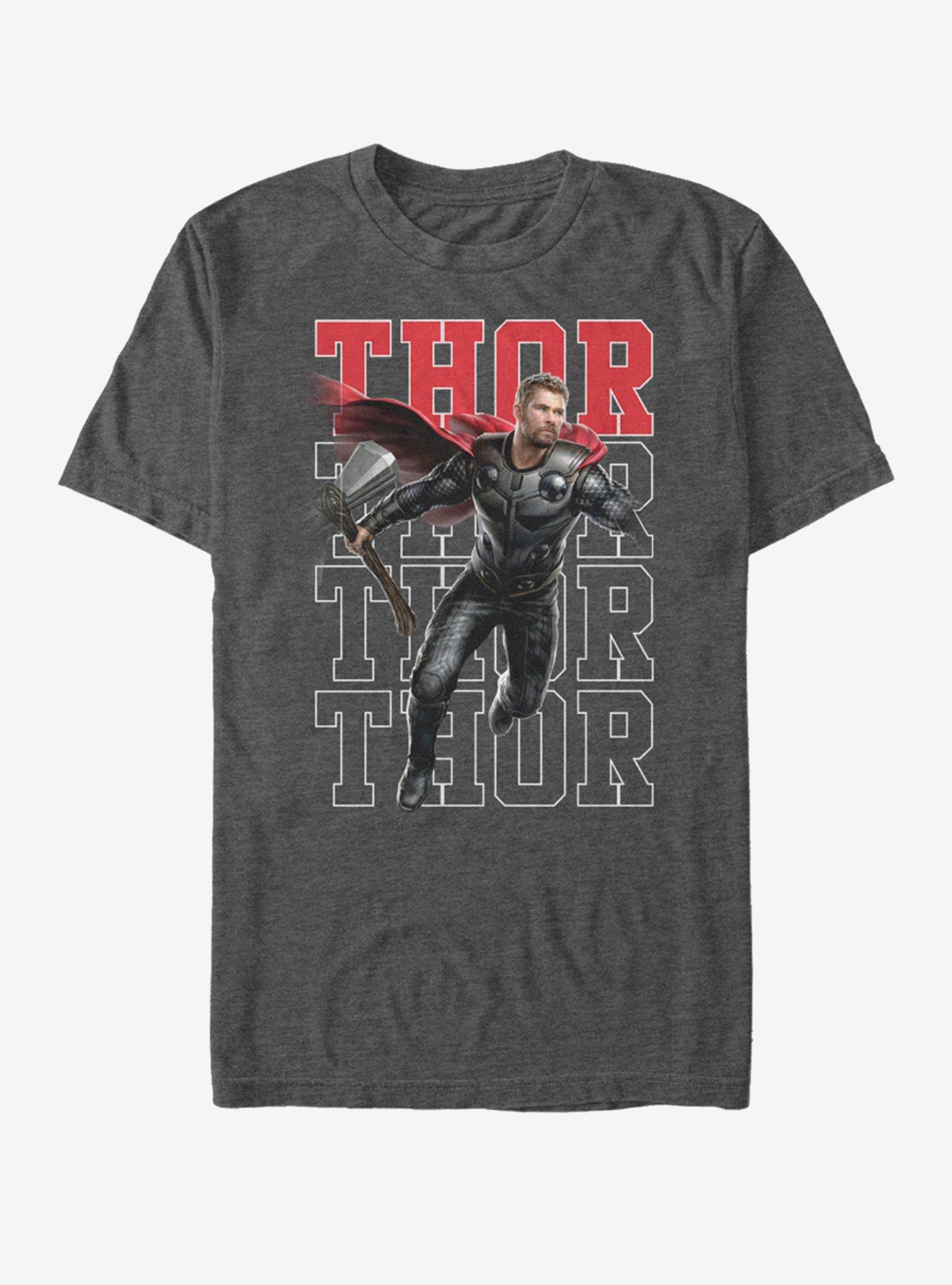 Marvel Avengers: Endgame Heroic Shot Thor T-Shirt, CHAR HTR, hi-res