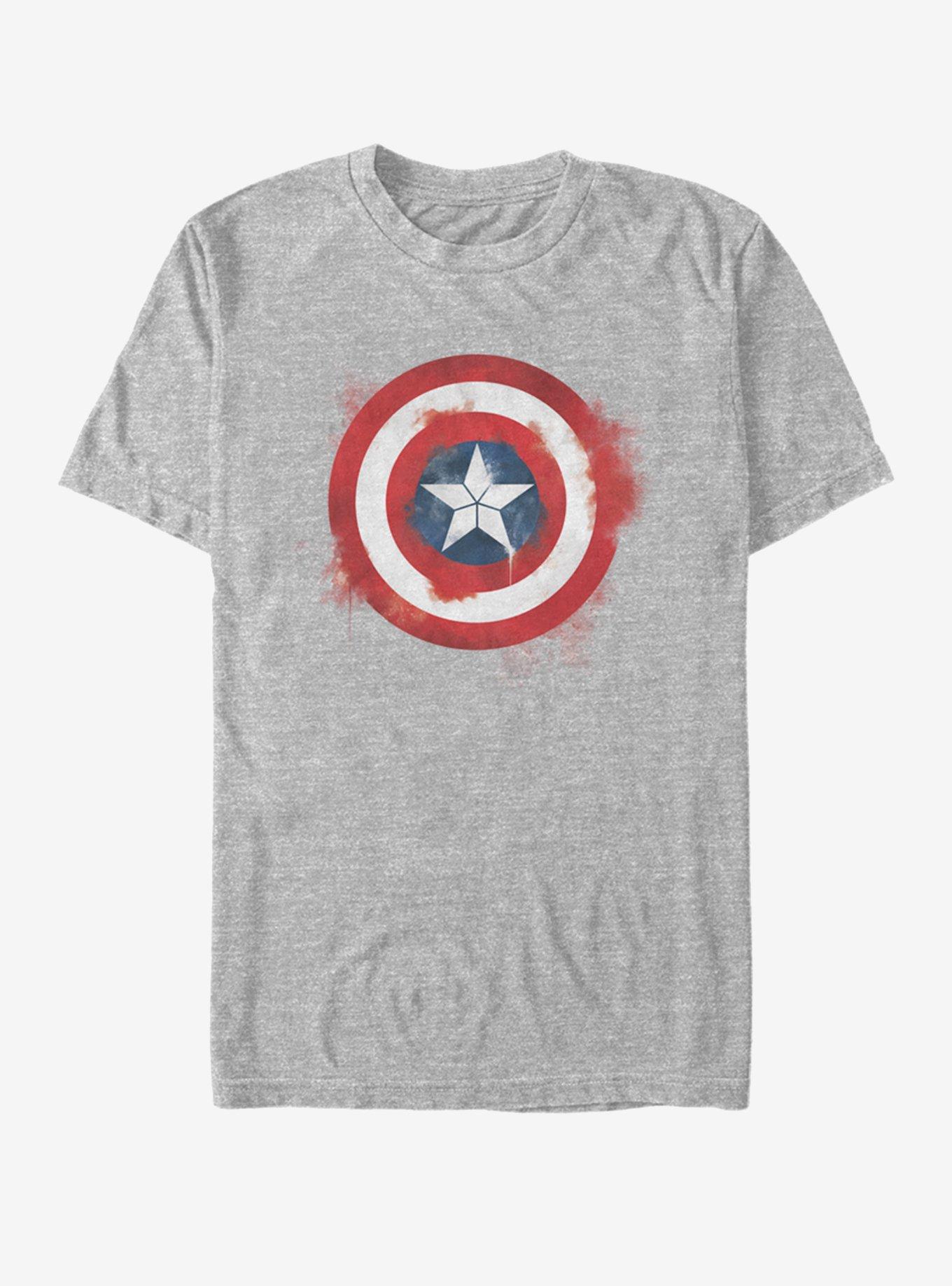 Marvel Avengers: Endgame Captain America Spray Logo T-Shirt, ATH HTR, hi-res