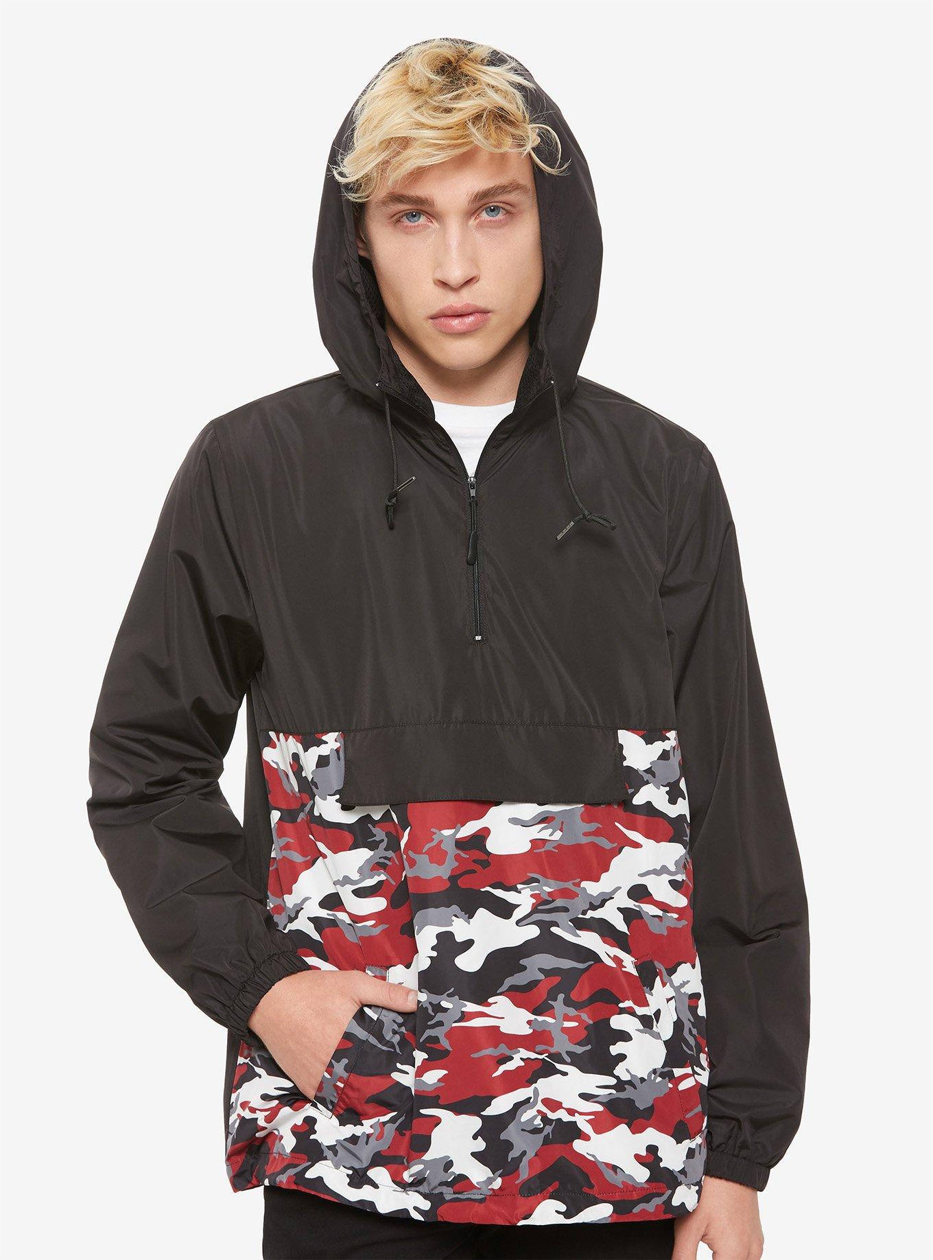 Red & Grey Camo Windbreaker, MULTI, hi-res