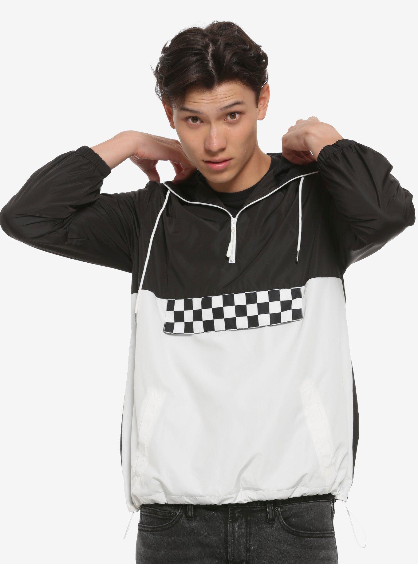 Black & White Check Windbreaker