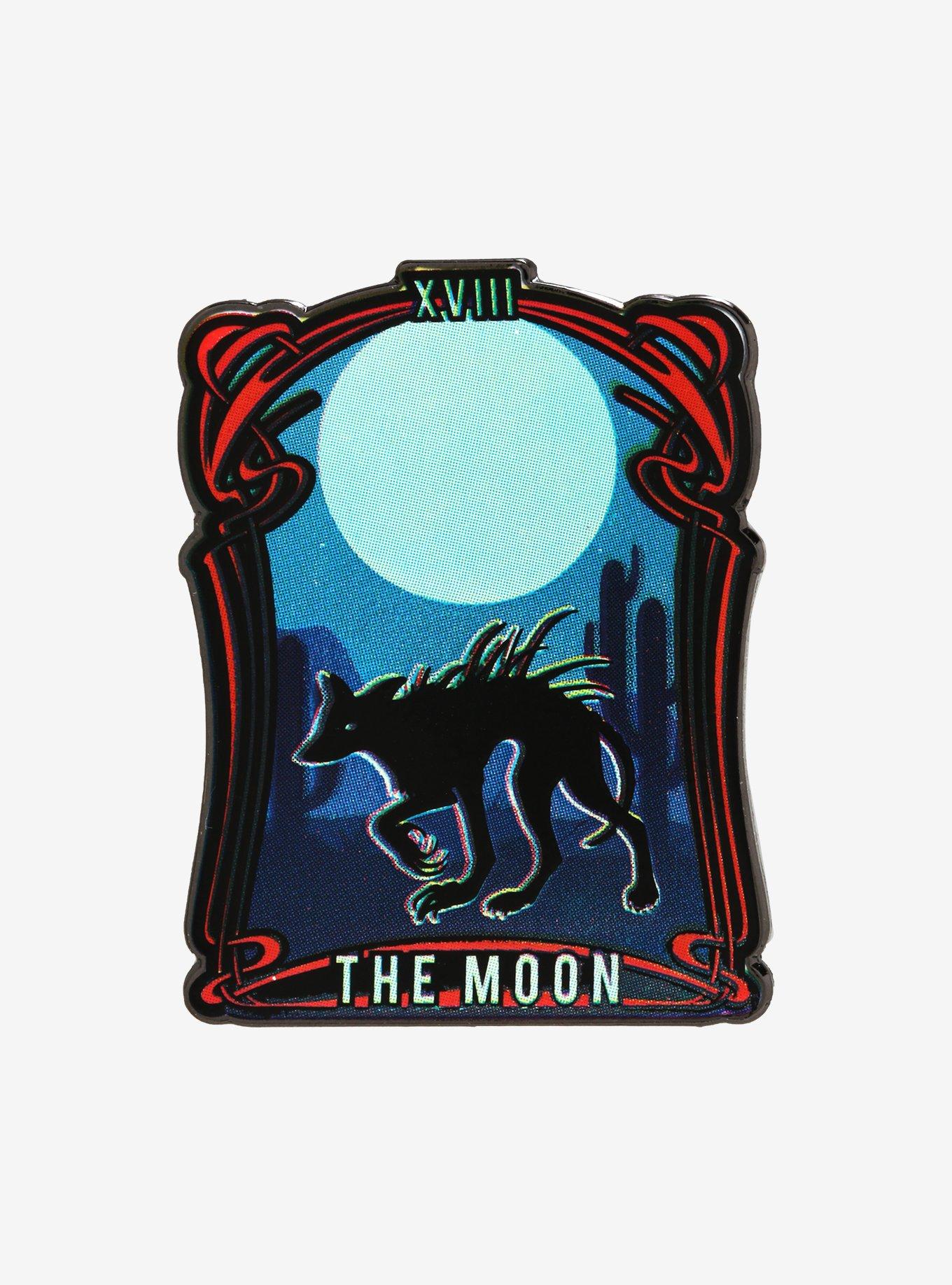 The Moon Tarot Card Enamel Pin, , hi-res