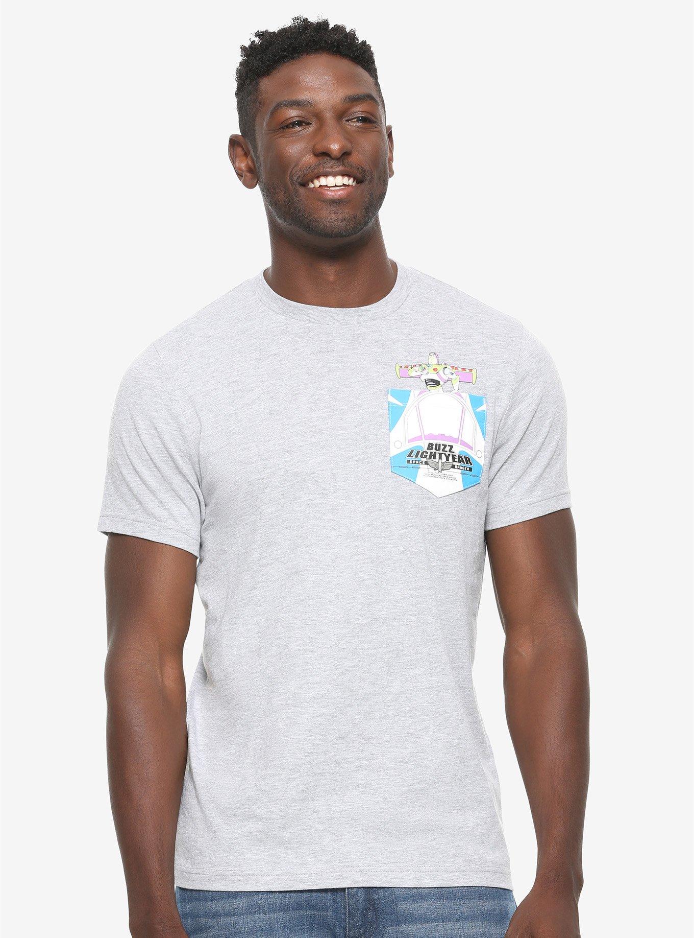 Disney Pixar Toy Story Buzz Lightyear Pocket T-Shirt - BoxLunch Exclusive, GREY, hi-res