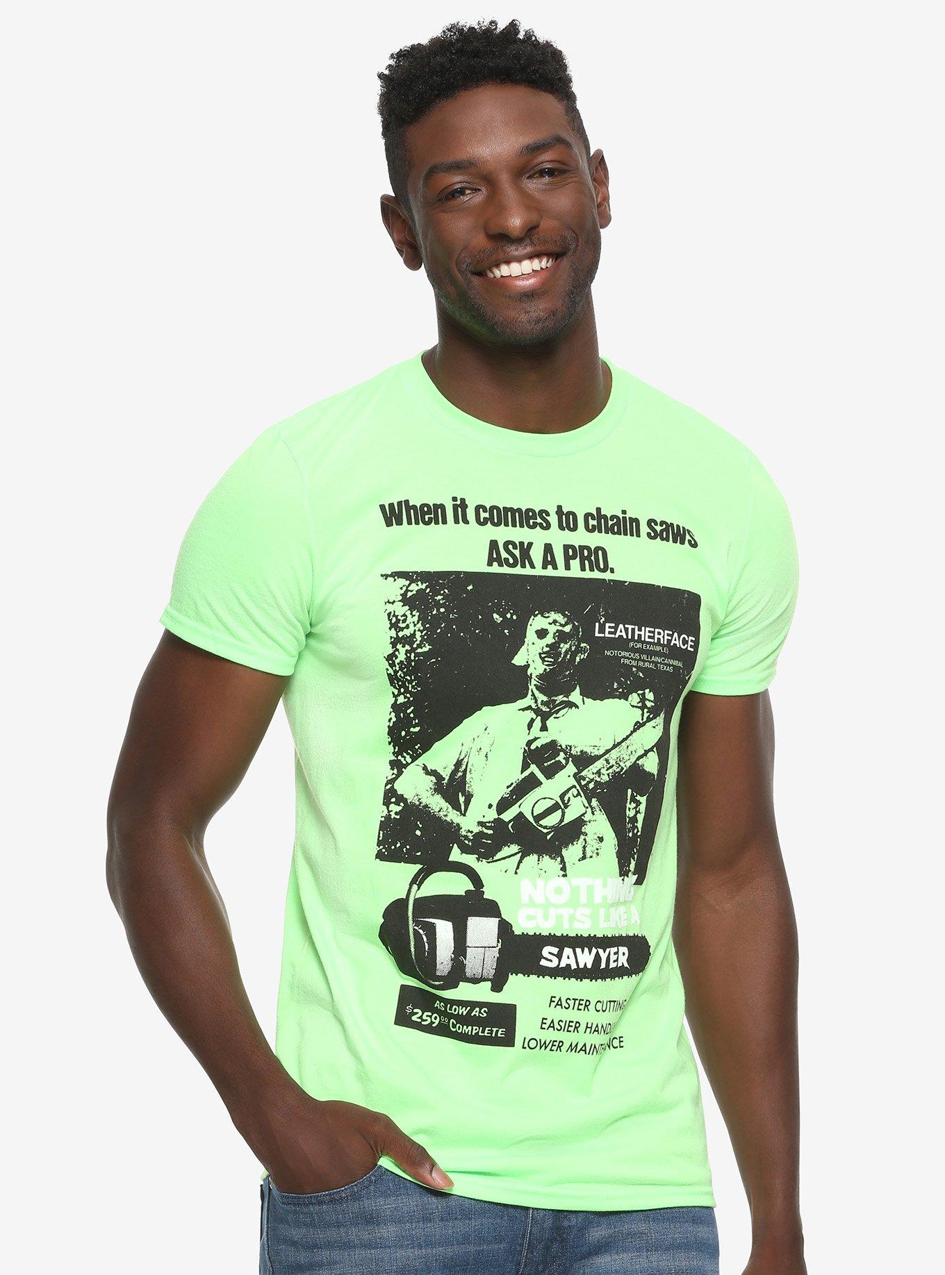 The Texas Chainsaw Massacre Leatherface Ask a Pro T-Shirt - BoxLunch Exclusive, GREEN, hi-res