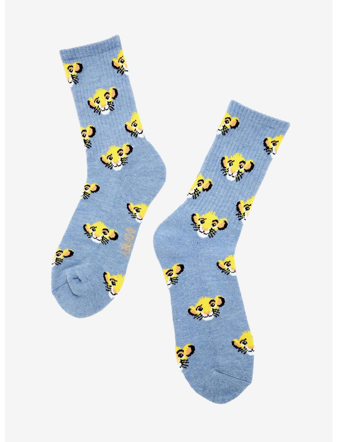 Disney The Lion King Simba Face Crew Socks - BoxLunch Exclusive, , hi-res