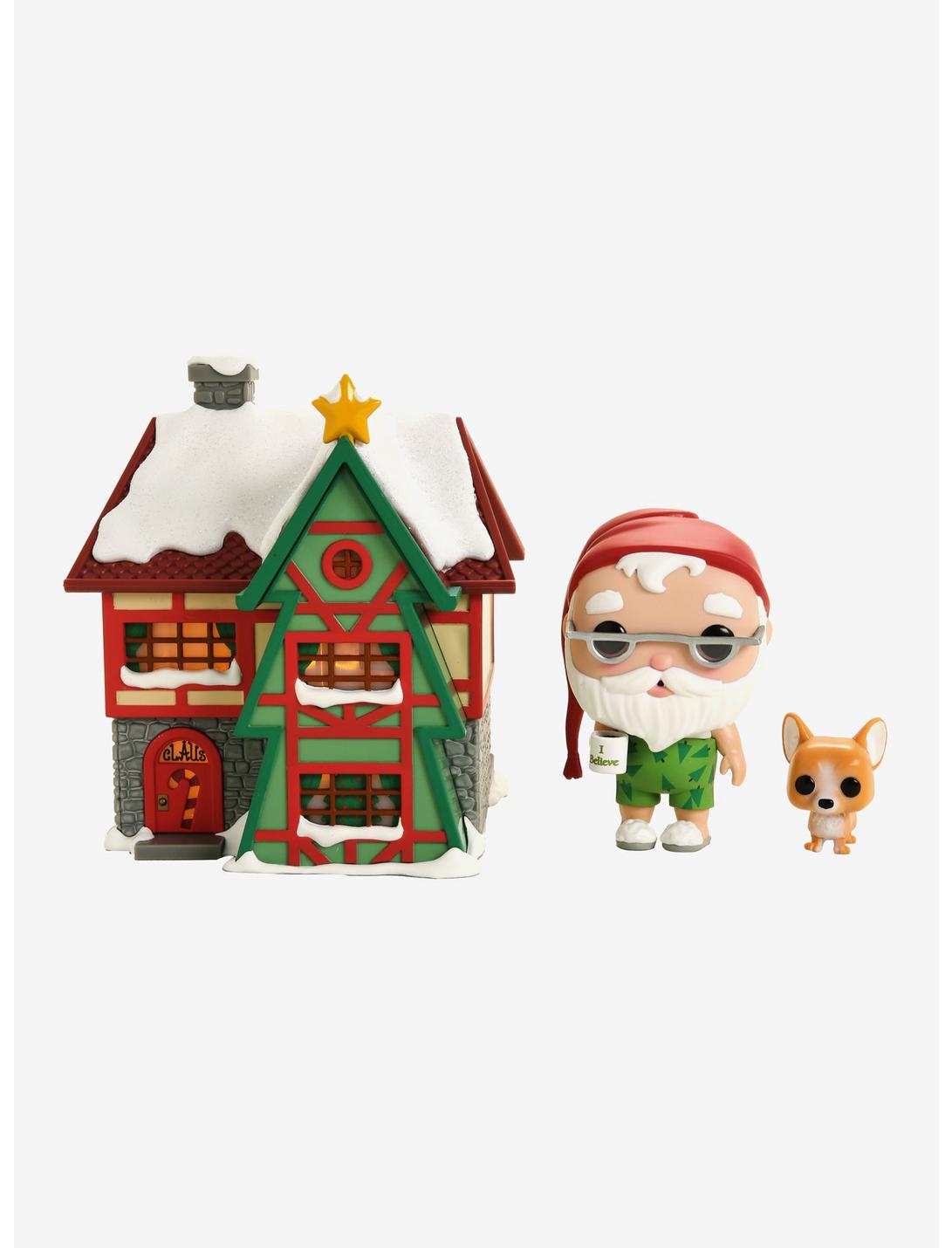 Funko Peppermint Lane Pop! Town Christmas Santa Claus & Nutmeg With House Vinyl Figure, , hi-res