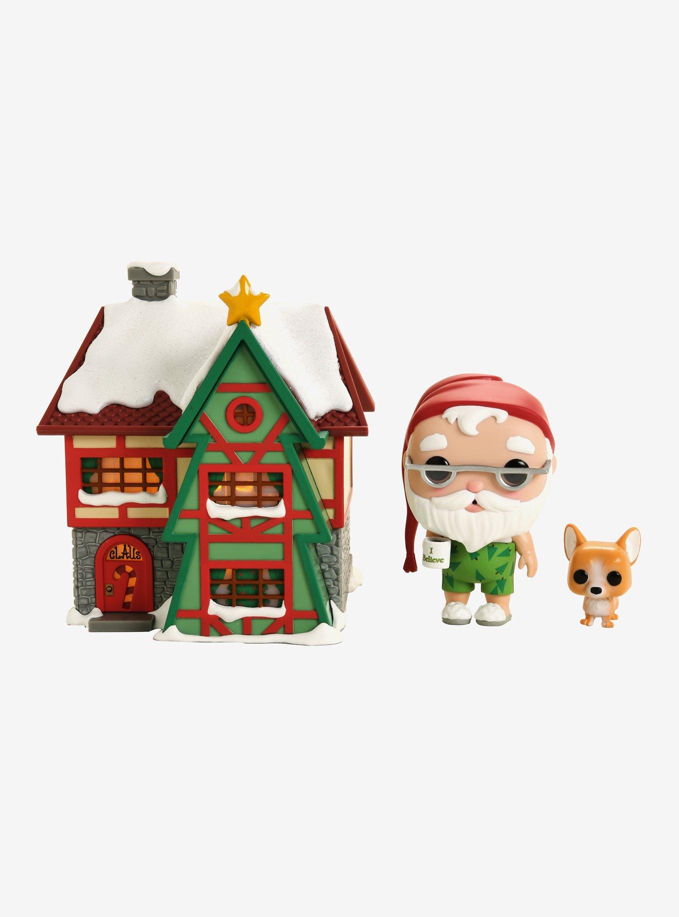 Funko Peppermint Lane Pop! Town Christmas Santa Claus & Nutmeg With House Vinyl Figure, , hi-res