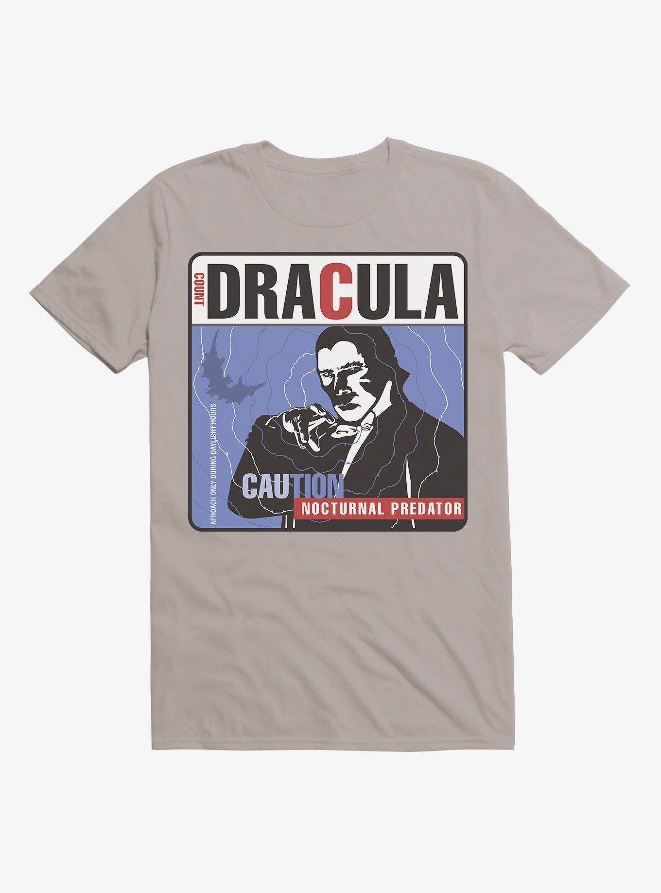 Universal Monsters Count Dracula Caution T-Shirt, LIGHT GREY, hi-res