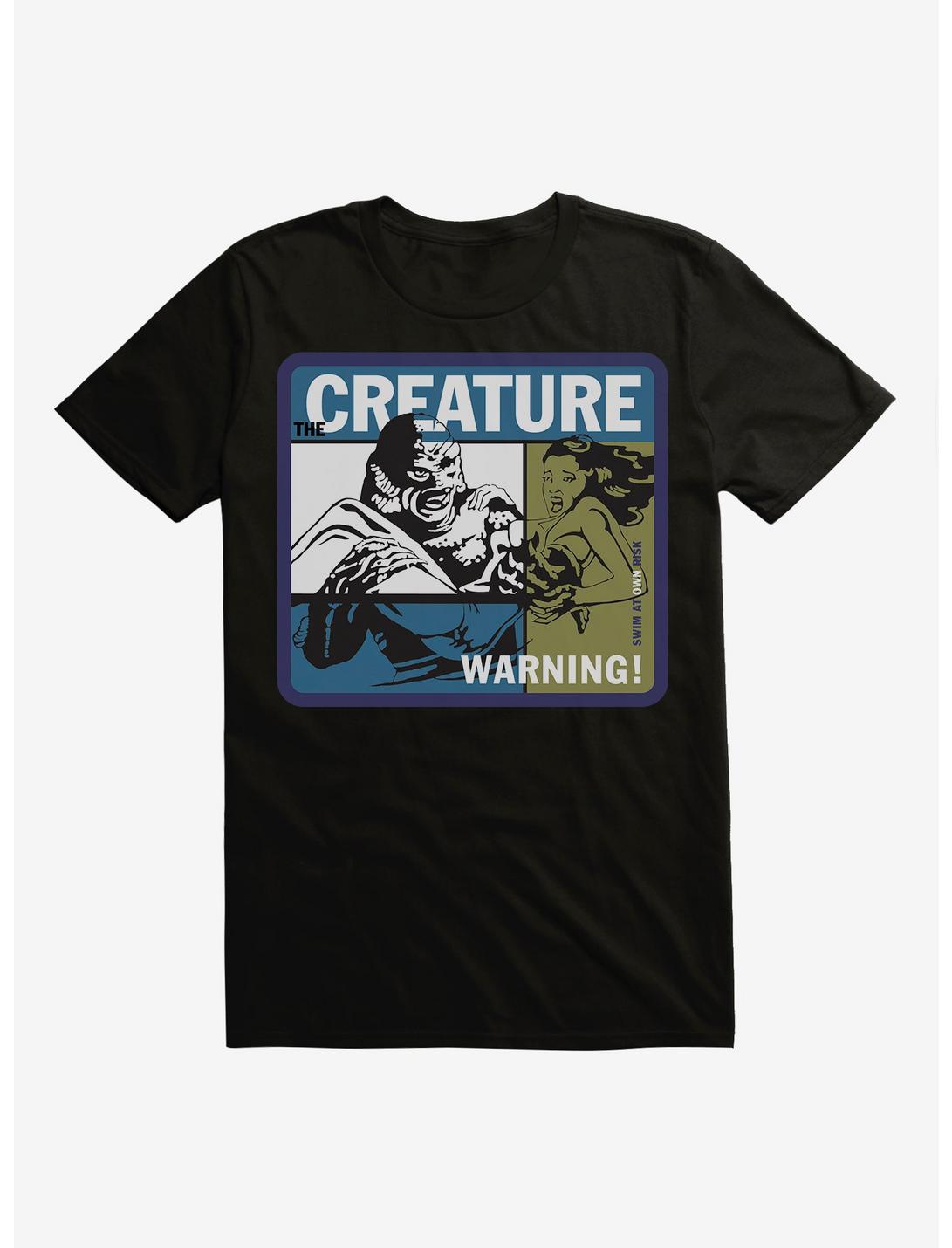 Universal Monsters The Creature Warning T-Shirt, BLACK, hi-res