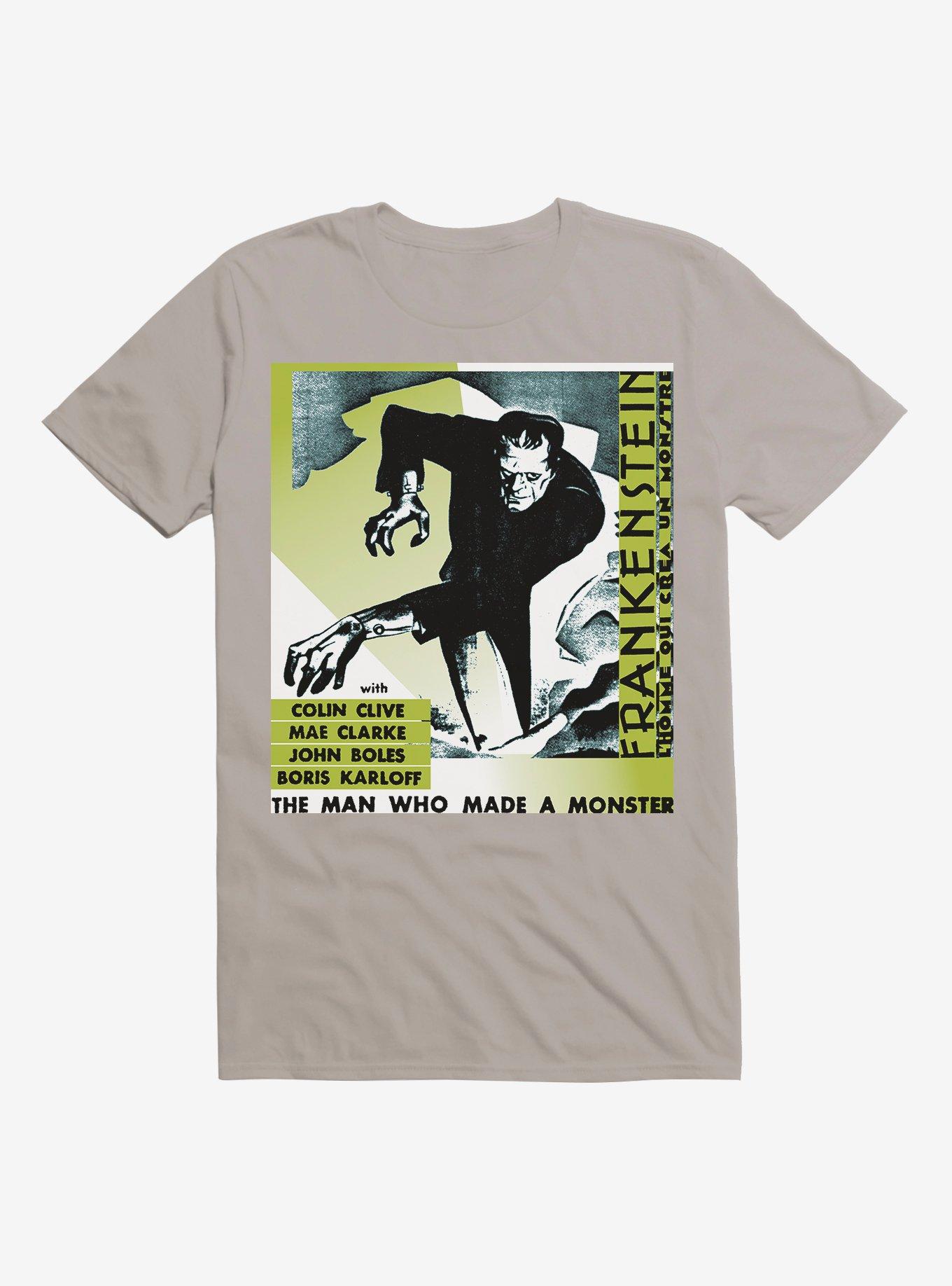 Universal Monsters Frankenstein Monster Poster T-Shirt, LIGHT GREY, hi-res