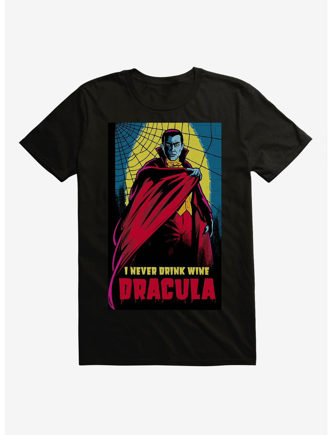 Universal Monsters Dracula I Never Drink Wine T-Shirt, BLACK, hi-res