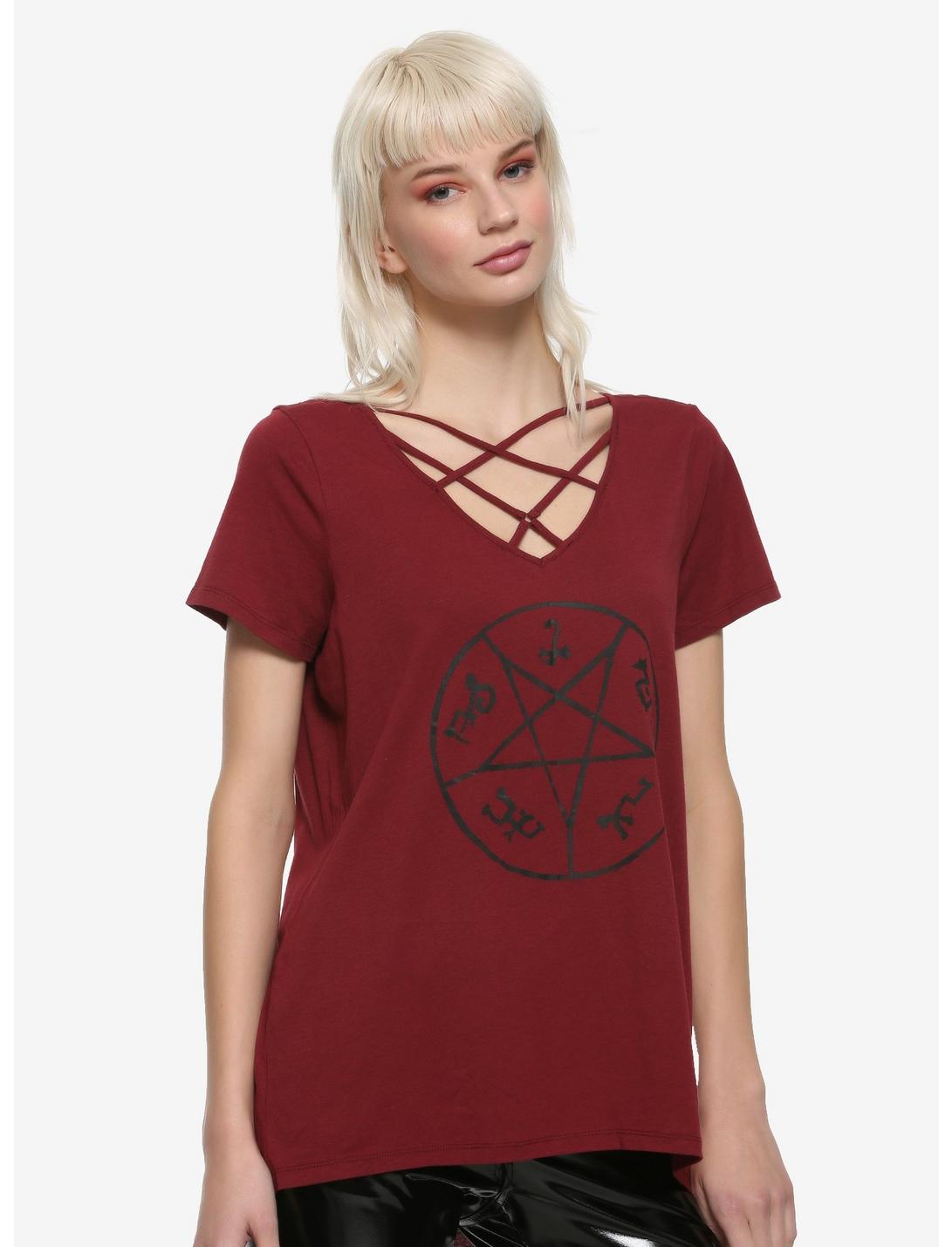 Supernatural Devil's Trap Strappy Girls T-Shirt, BLACK, hi-res