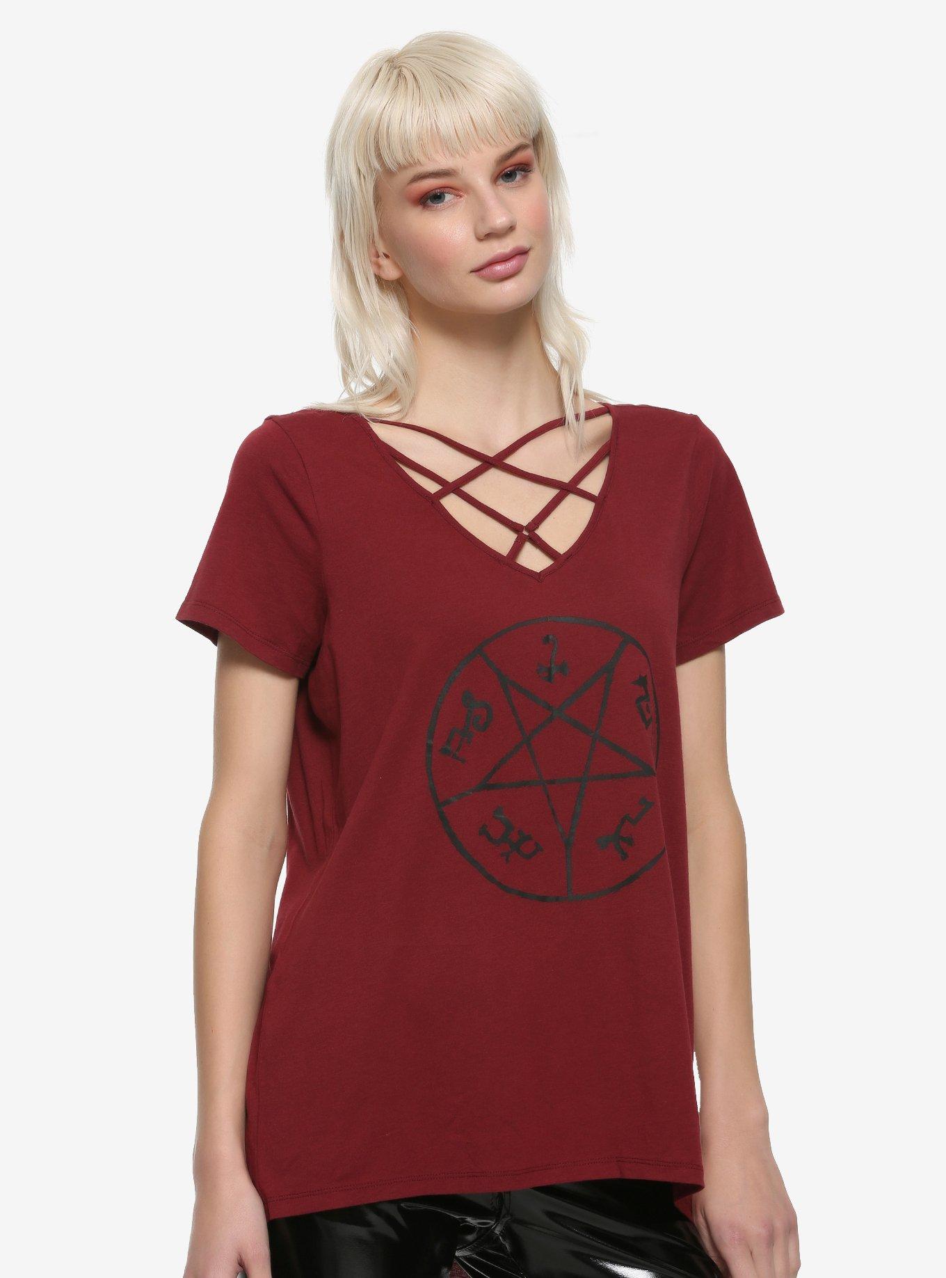 Supernatural Devil's Trap Strappy Girls T-Shirt, BLACK, hi-res