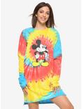 Disney Mickey Mouse Tie-Dye Long-Sleeve T-Shirt Dress, MULTI, hi-res