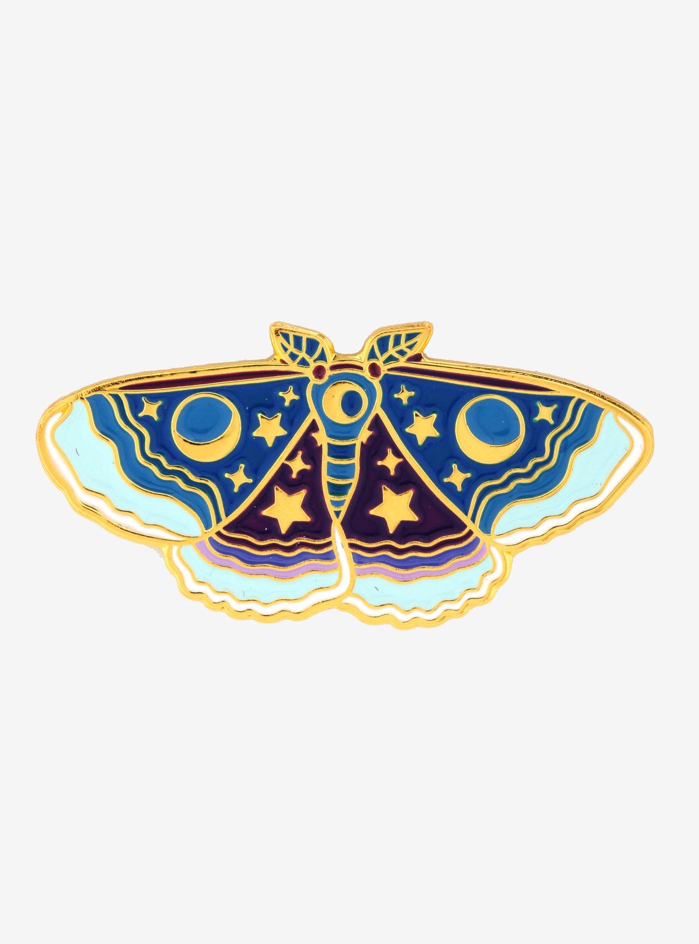 Blue Moth Enamel Pin
