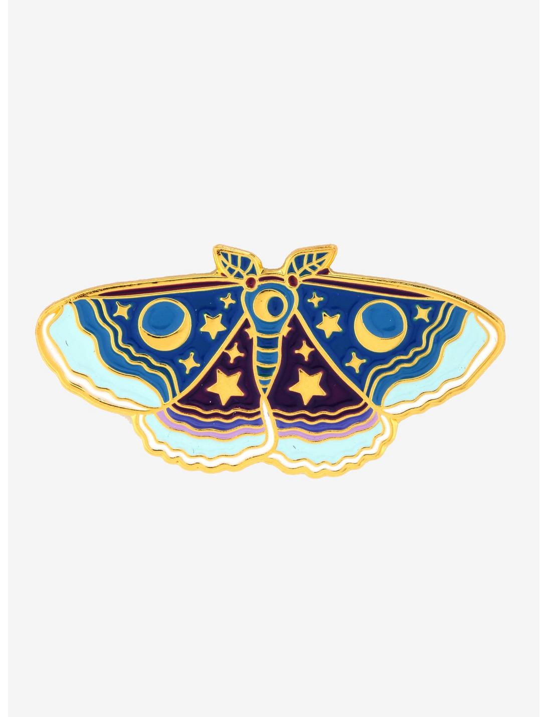 Blue Moth Enamel Pin, , hi-res