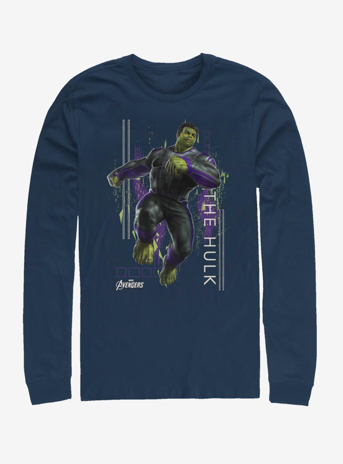 Marvel Avengers: Endgame Hulk Motion Long-Sleeve T-Shirt, NAVY, hi-res
