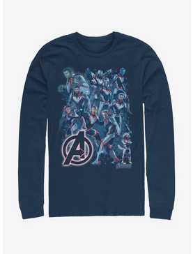 Marvel Avengers: Endgame Suit Group Navy Blue Long-Sleeve T-Shirt, , hi-res