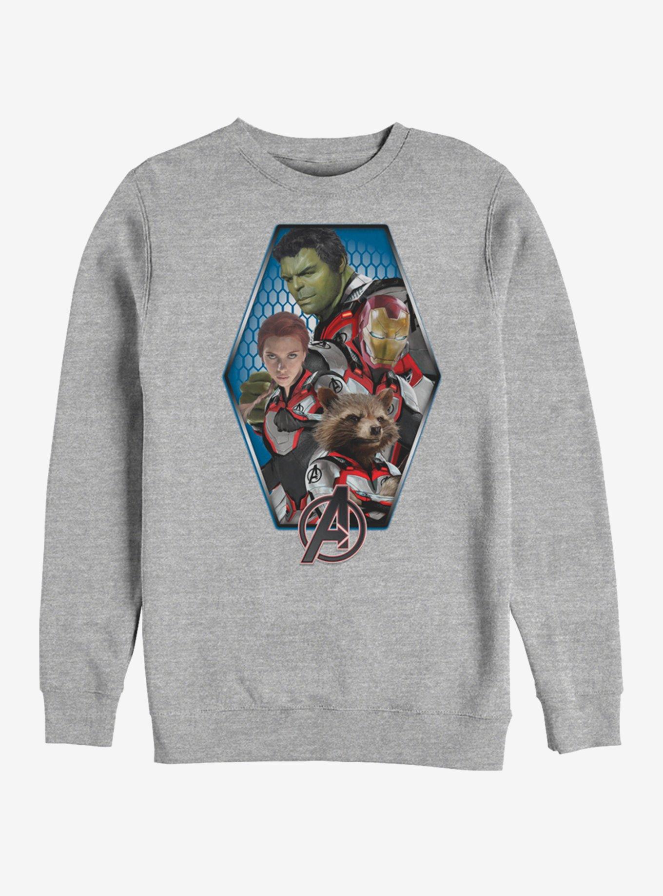 Marvel Avengers: Endgame Hexagon Avenged Heathered Sweatshirt, ATH HTR, hi-res