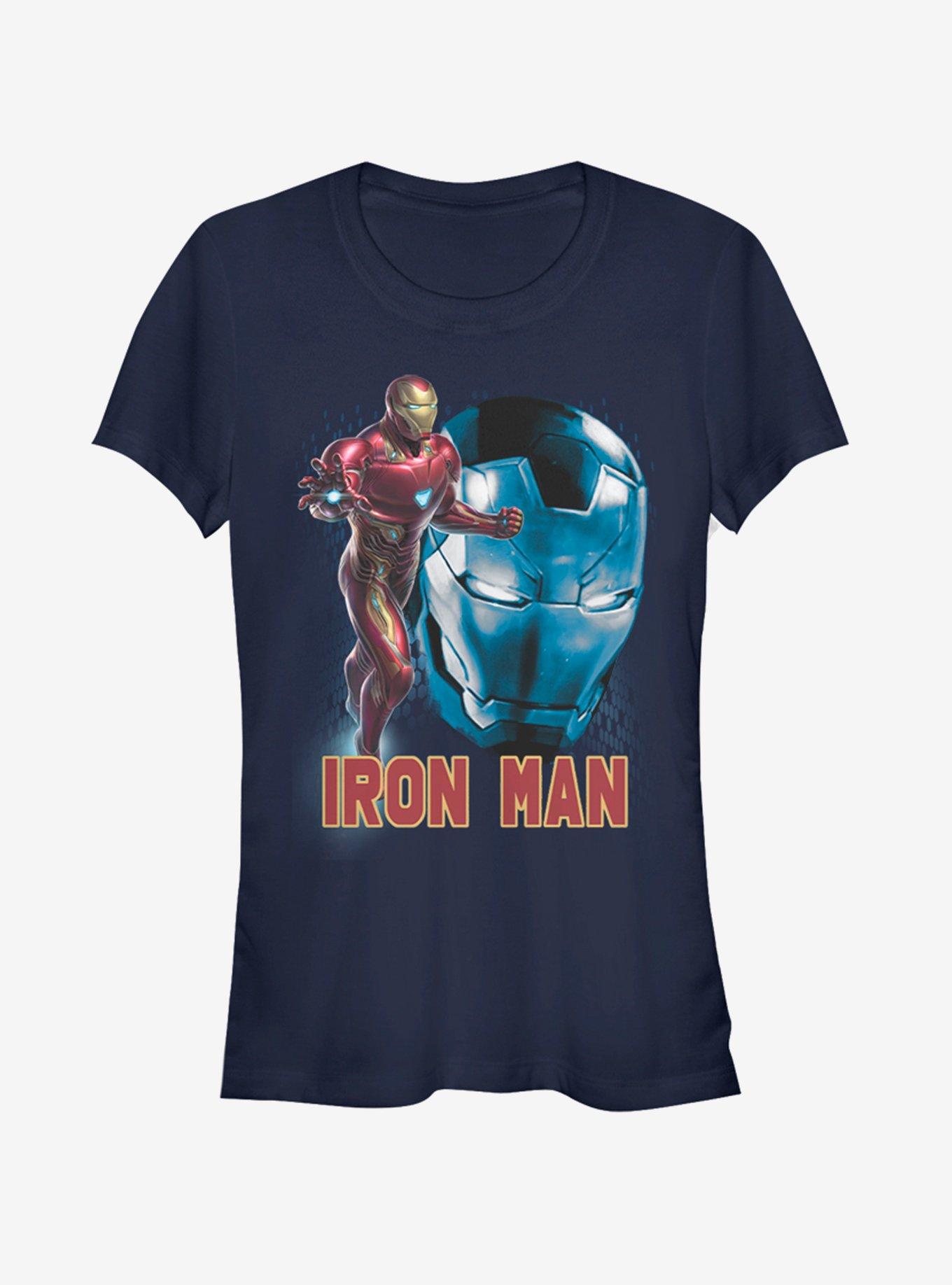 Marvel Avengers: Endgame Iron Man Profile Girls Navy Blue T-Shirt