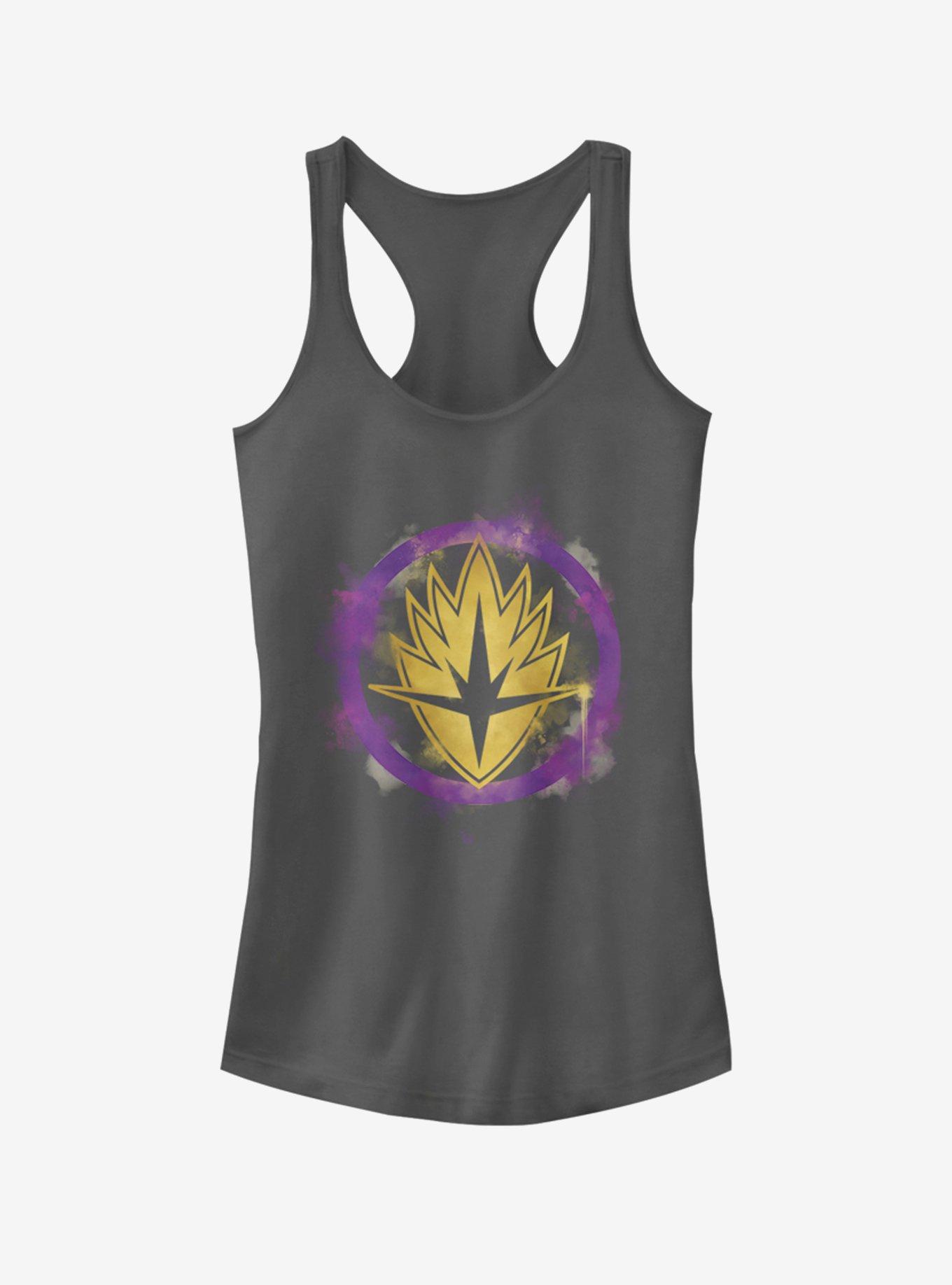 Marvel Avengers: Endgame Guardians Spray Logo Girls Charcoal Grey Tank Top, , hi-res
