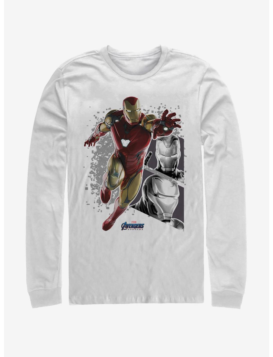 Marvel Avengers: Endgame Iron Man Panels White Long-Sleeve T-Shirt, WHITE, hi-res