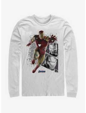 Marvel Avengers: Endgame Iron Man Panels White Long-Sleeve T-Shirt, , hi-res