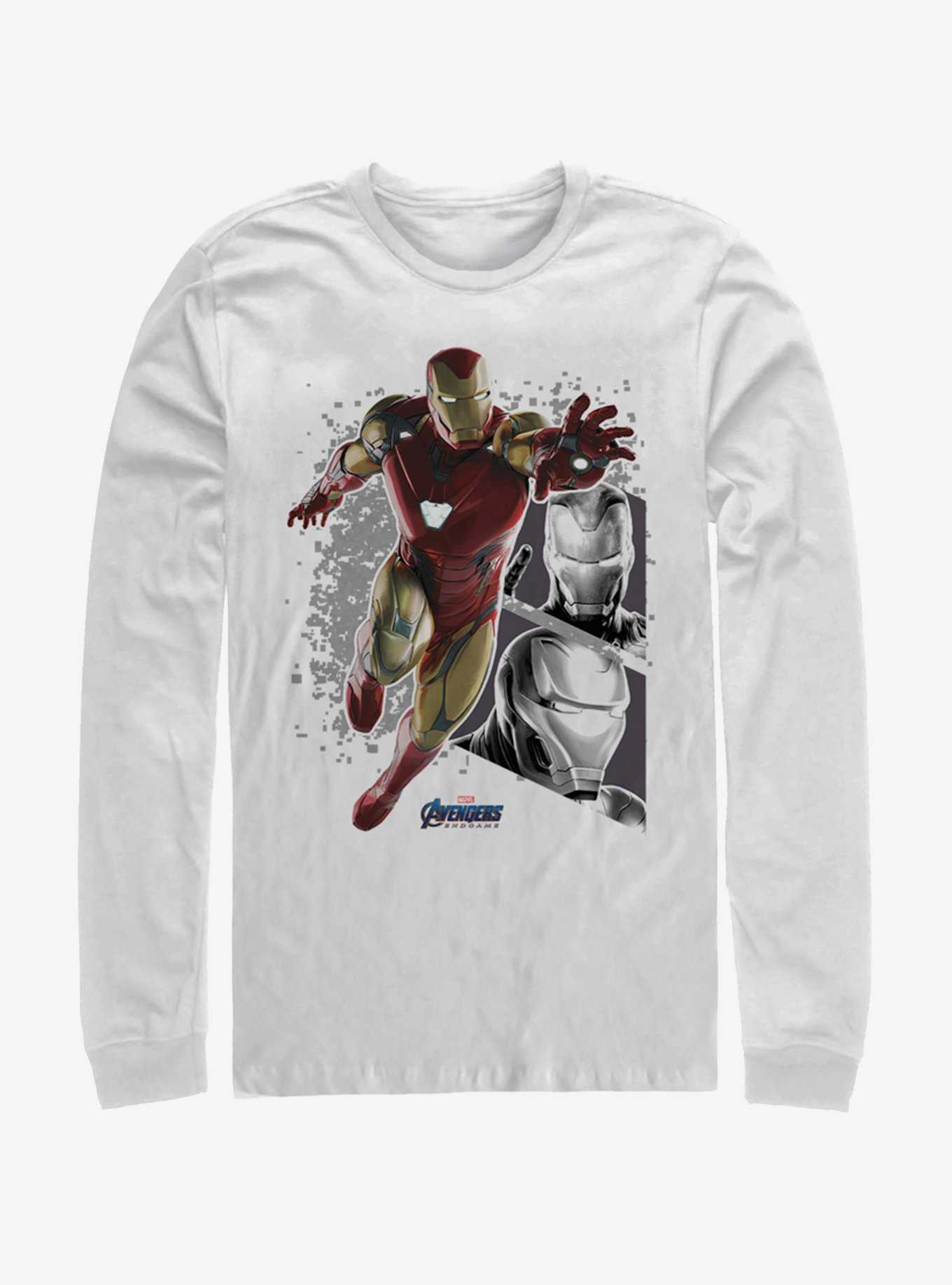 Marvel Avengers: Endgame Iron Man Panels White Long-Sleeve T-Shirt, , hi-res