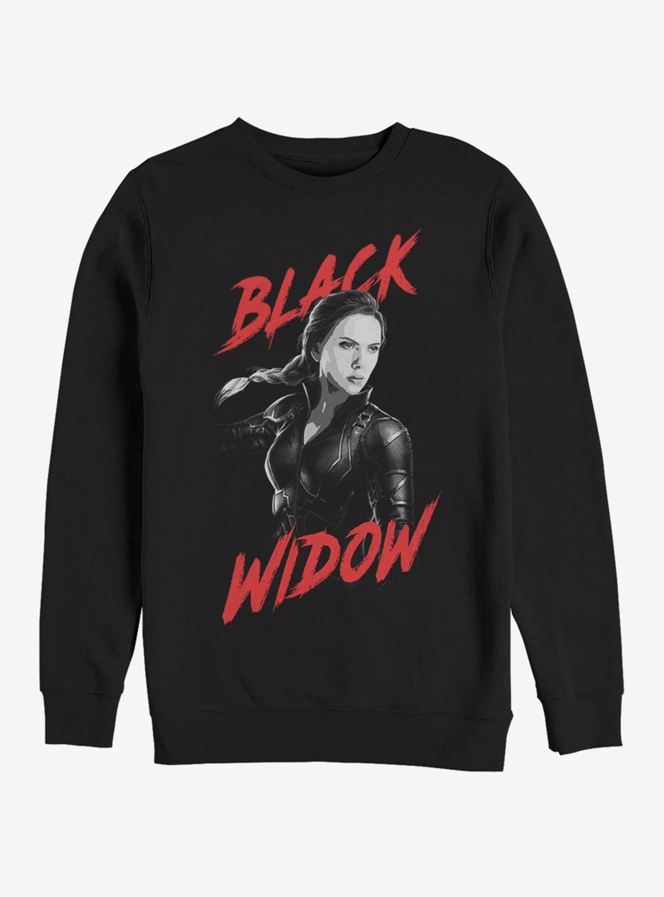 Marvel Avengers: Endgame High Contrast Black Widow Sweatshirt, BLACK, hi-res