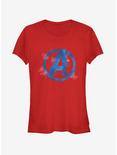 Marvel Avengers: Endgame Avengers Spray Logo Girls Navy Blue T-Shirt, , hi-res