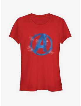 Marvel Avengers: Endgame Avengers Spray Logo Girls Navy Blue T-Shirt, , hi-res