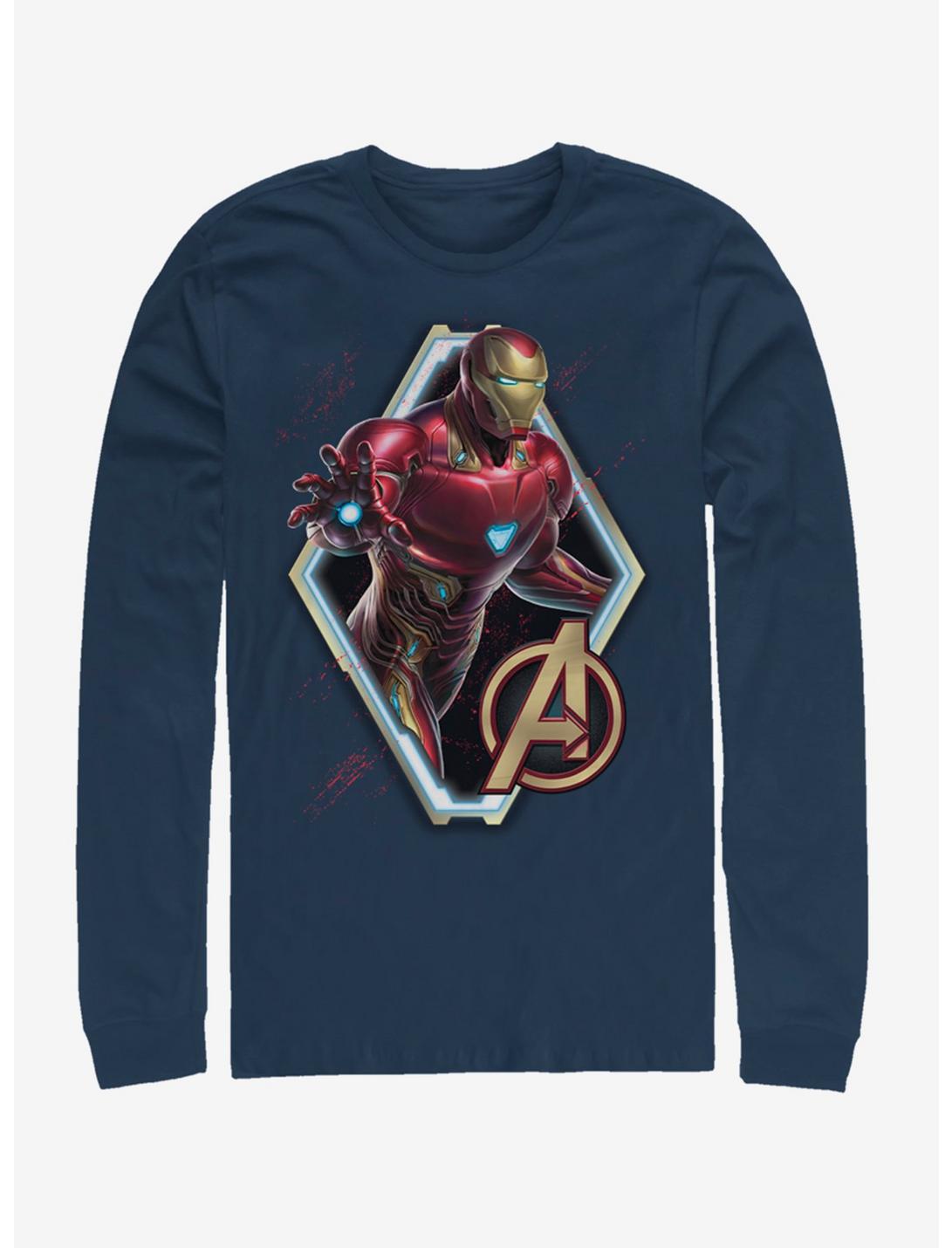 Marvel Avengers: Endgame Ironman Iron Sun Long-Sleeve T-Shirt, NAVY, hi-res