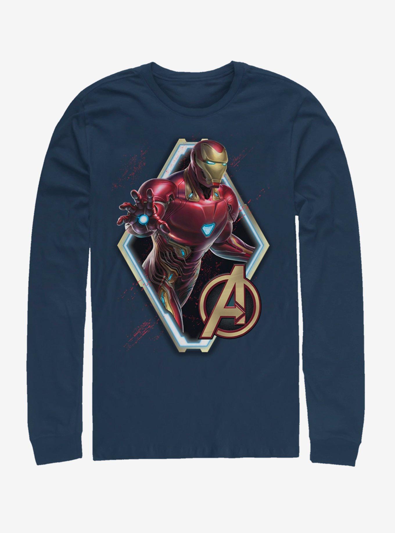 Marvel Avengers: Endgame Ironman Iron Sun Long-Sleeve T-Shirt, NAVY, hi-res