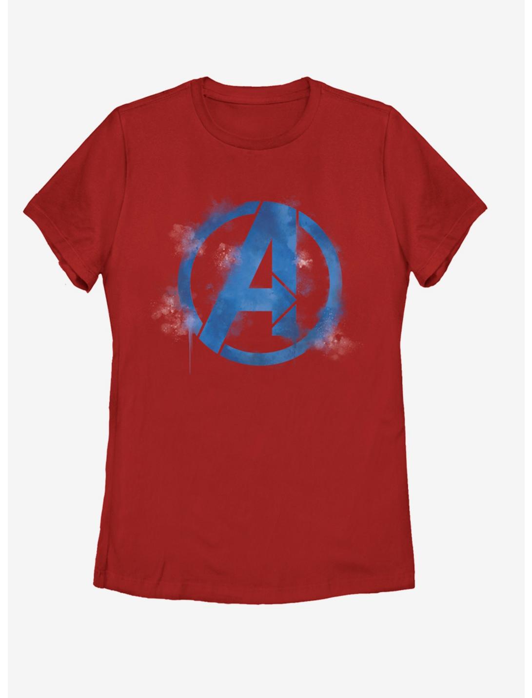 Marvel Avengers: Endgame Avengers Spray Logo Womens T-Shirt, RED, hi-res