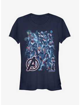 Marvel Avengers: Endgame Suit Group Girls Navy Blue T-Shirt, , hi-res