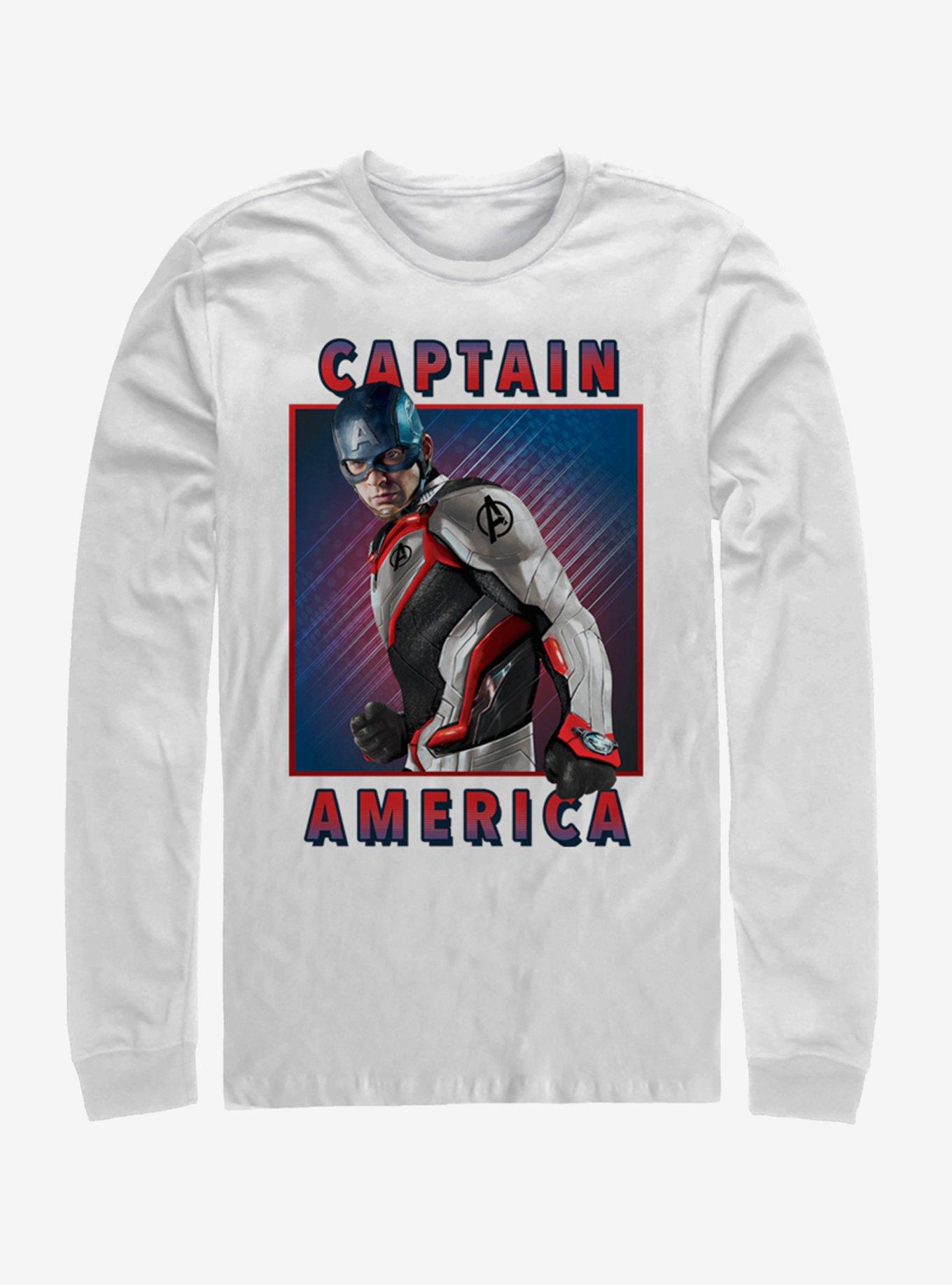 Marvel Avengers: Endgame Cap Armor Solo Box Long-Sleeve T-Shirt, WHITE, hi-res