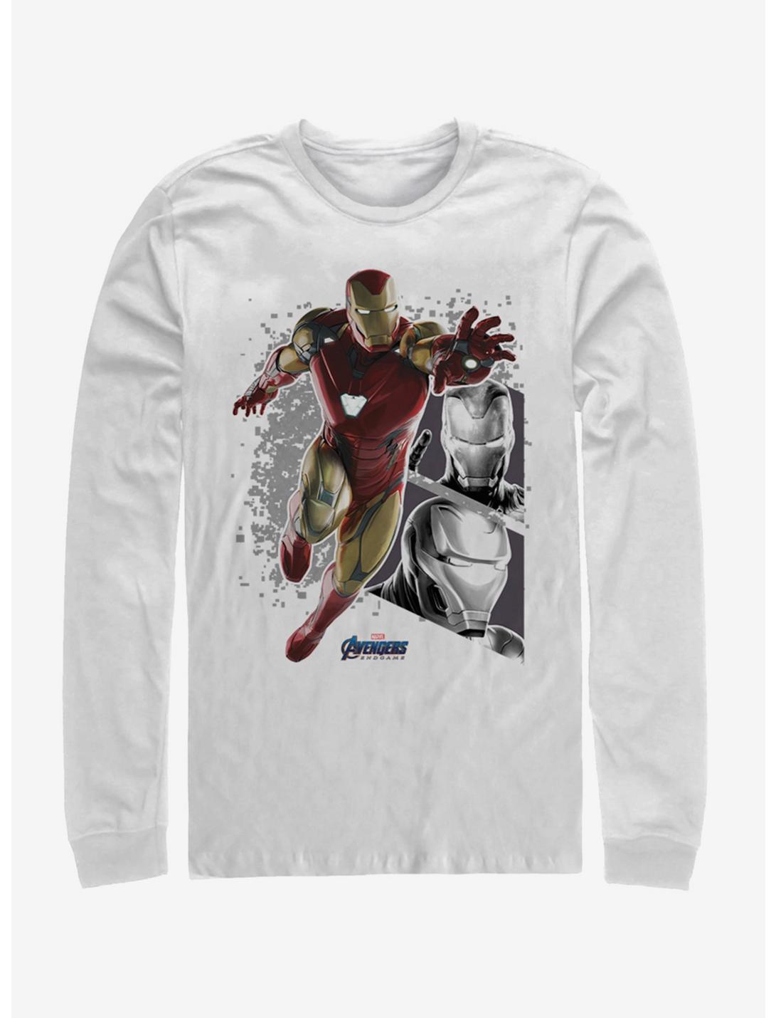 Marvel Avengers: Endgame Ironman Panels Long-Sleeve T-Shirt, WHITE, hi-res