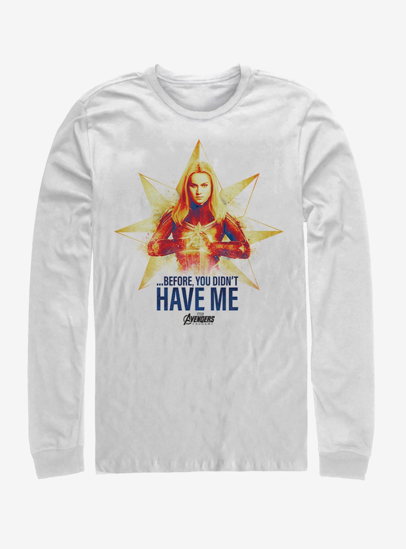 Marvel Avengers: Endgame Captain Marvel Didn't Have Me Long-Sleeve T-Shirt, WHITE, hi-res