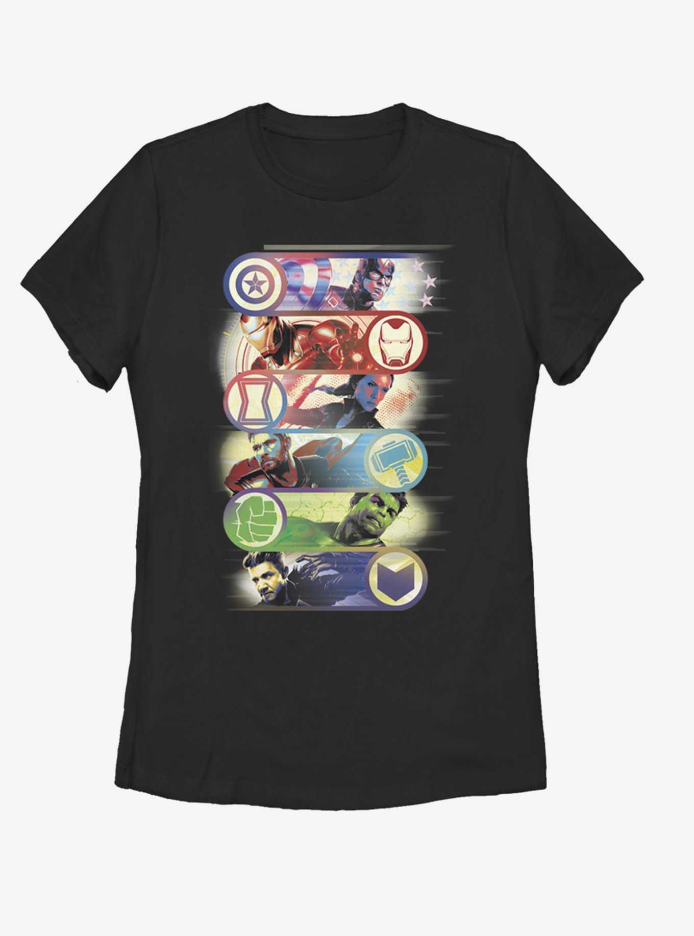 Marvel Avengers: Endgame Avengers Group Badges Womens T-Shirt, , hi-res