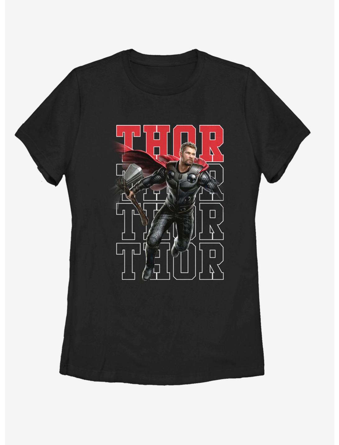 Marvel Avengers: Endgame Heroic Shot Thor Womens T-Shirt, BLACK, hi-res