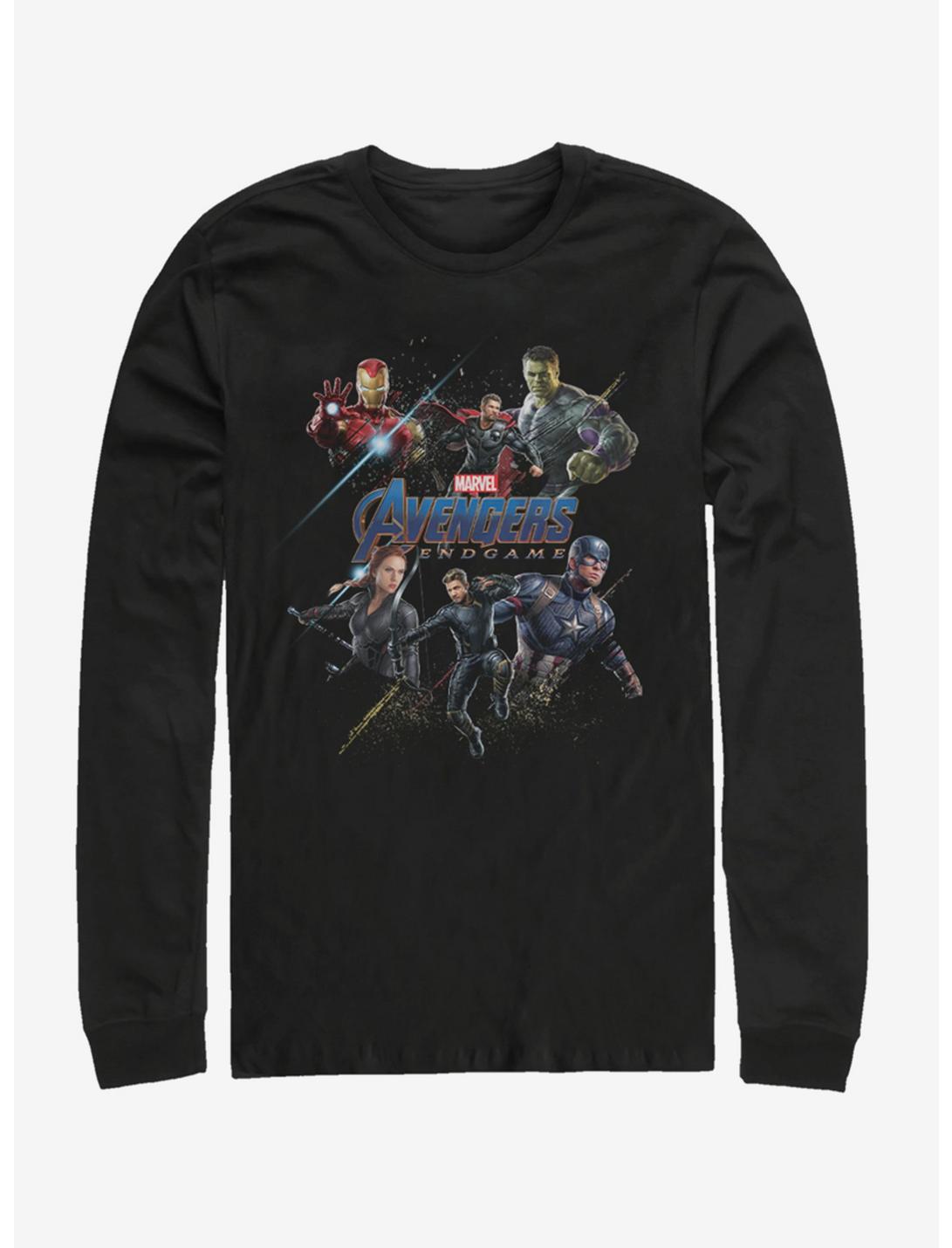 Marvel Avengers: Endgame Heros Logo Long-Sleeve T-Shirt, BLACK, hi-res