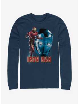 Marvel Avengers: Endgame Iron Man Profile Navy Blue Long-Sleeve T-Shirt, , hi-res