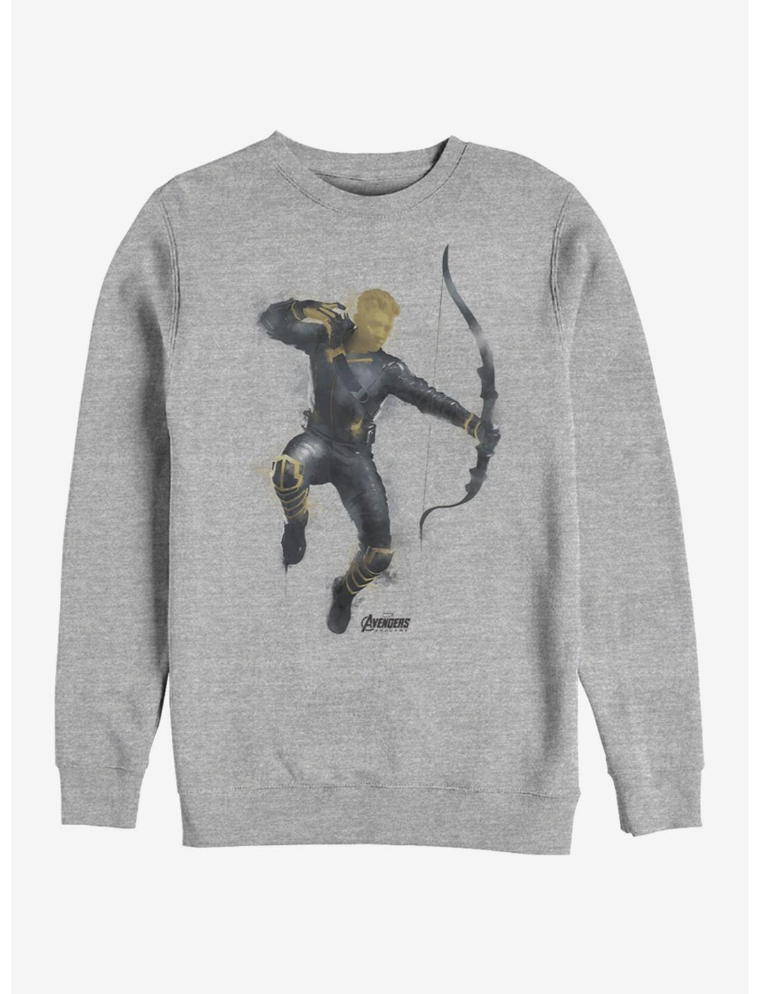 Marvel Avengers: Endgame Painted Hawkeye Heathered Sweatshirt, ATH HTR, hi-res