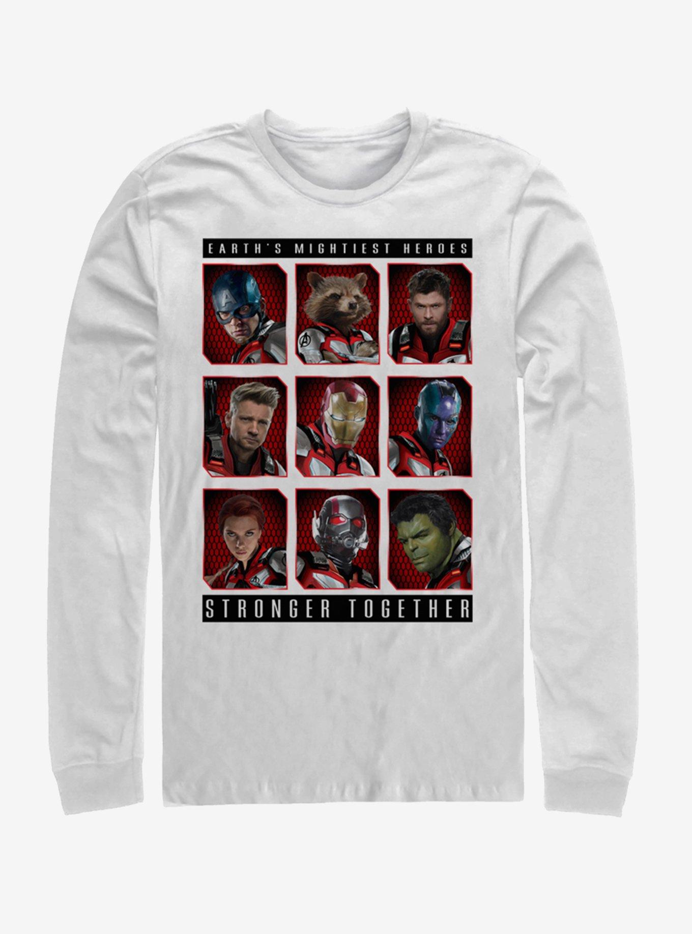 Marvel Avengers: Endgame Mightiest Heroes Stack Long-Sleeve T-Shirt, WHITE, hi-res