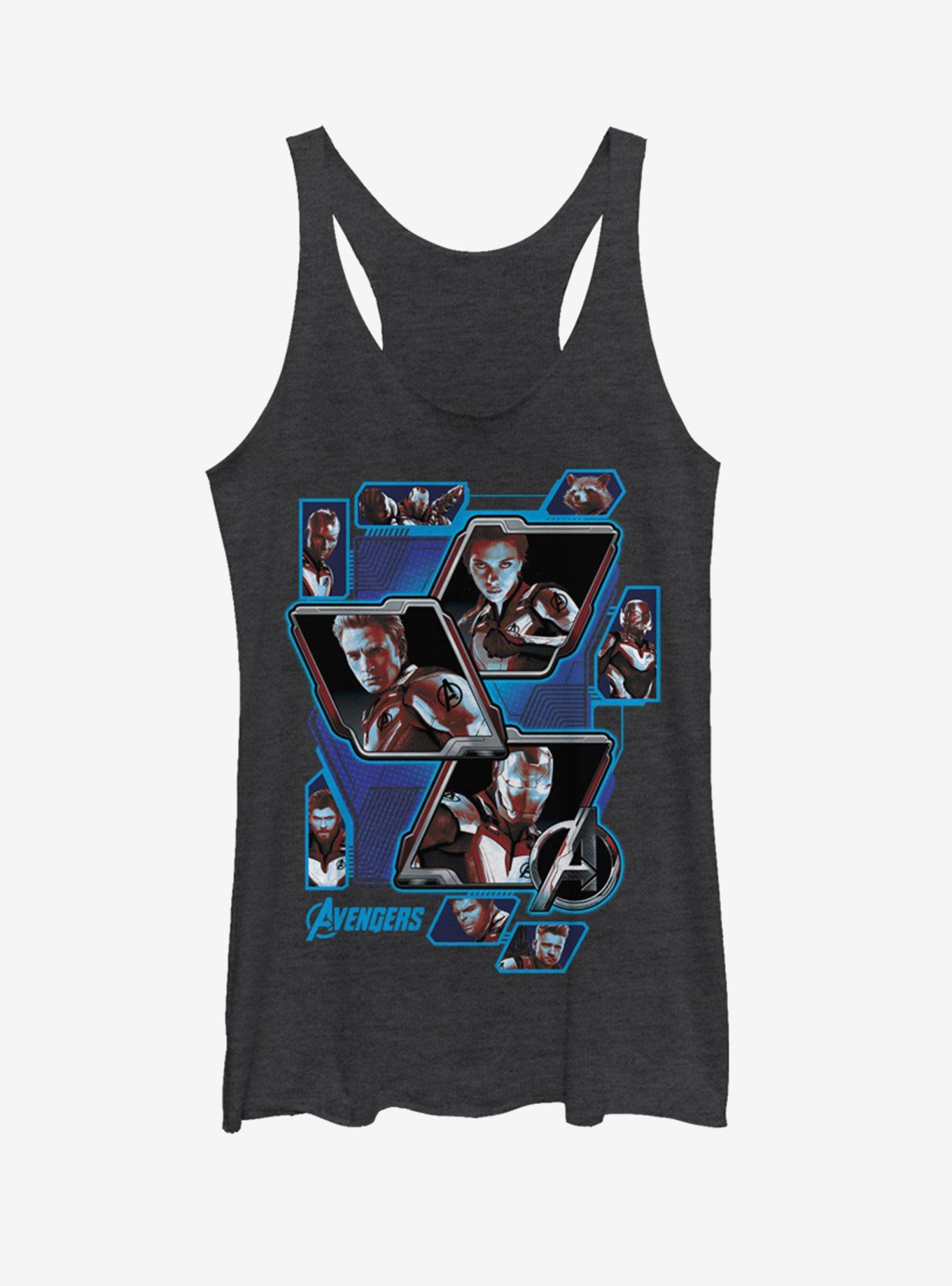 Marvel Avengers: Endgame Avengers Panel Shot Womens Tank Top, BLK HTR, hi-res