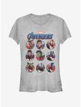 Marvel Avengers: Endgame Heroic Group Girls Heathered T-Shirt, ATH HTR, hi-res