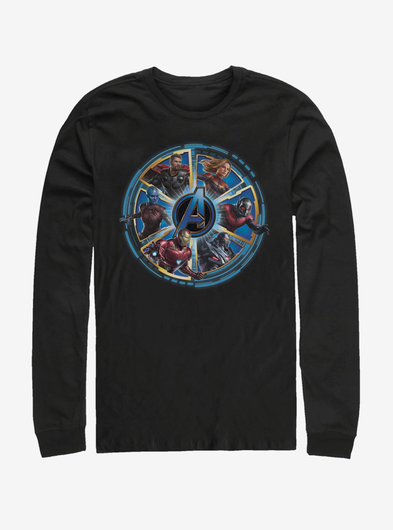 Marvel Avengers: Endgame Circle Heroes Long-Sleeve T-Shirt, BLACK, hi-res
